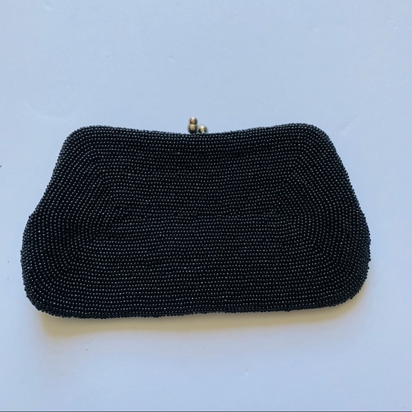 Vintage Black Beaded Clutch - Picture 2 of 4